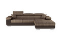 Coltar extensibil dreapta 4 locuri ELTAP, Armd-03, Armando, 289x203x85 cm, lemn/poliester, bej inchis/maro