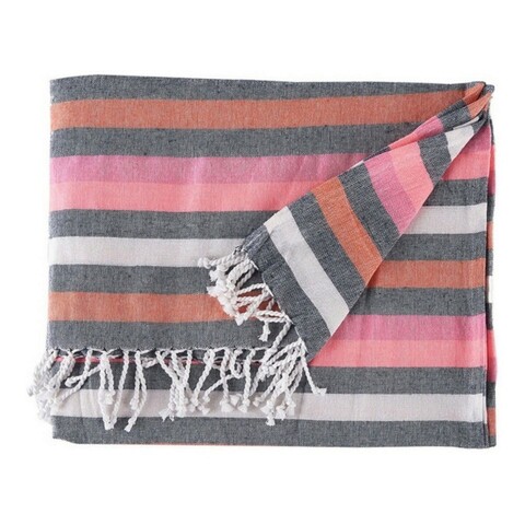 Patura / Pled Stripes, Gift Decor, 160 x 200 cm, 100% bumbac, roz/gri Gift Decor