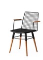 Set 2 scaune, Nmobb, Trend 961, 43 x 82 x 39 cm, metal/piele, negru/maro