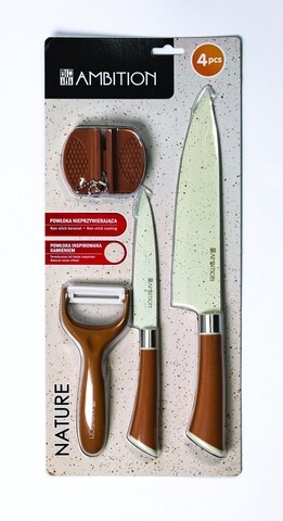 Set 2 cutite si curatator legume si ascutitor nature, ambition, ote;