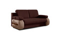 Canapea extensibila 3 locuri ELTAP, Laura, 202x79x84 cm, lemn/poliester, maro inchis/maro deschis