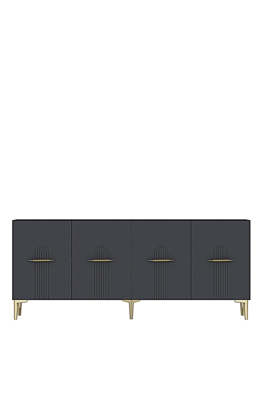 Consola, Hanah Home, Ida 180, 180x75x32 cm, Antracit / Aur — imaginea 5