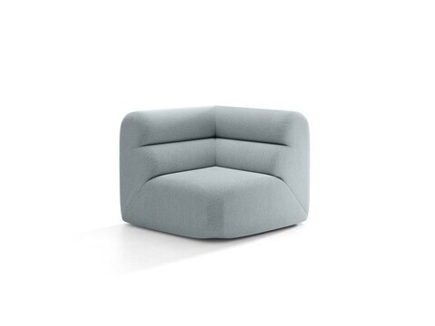 Modul coltar, Neo, Micadoni Home, 100x100x83 cm, tesatura Boucle, albastru deschis