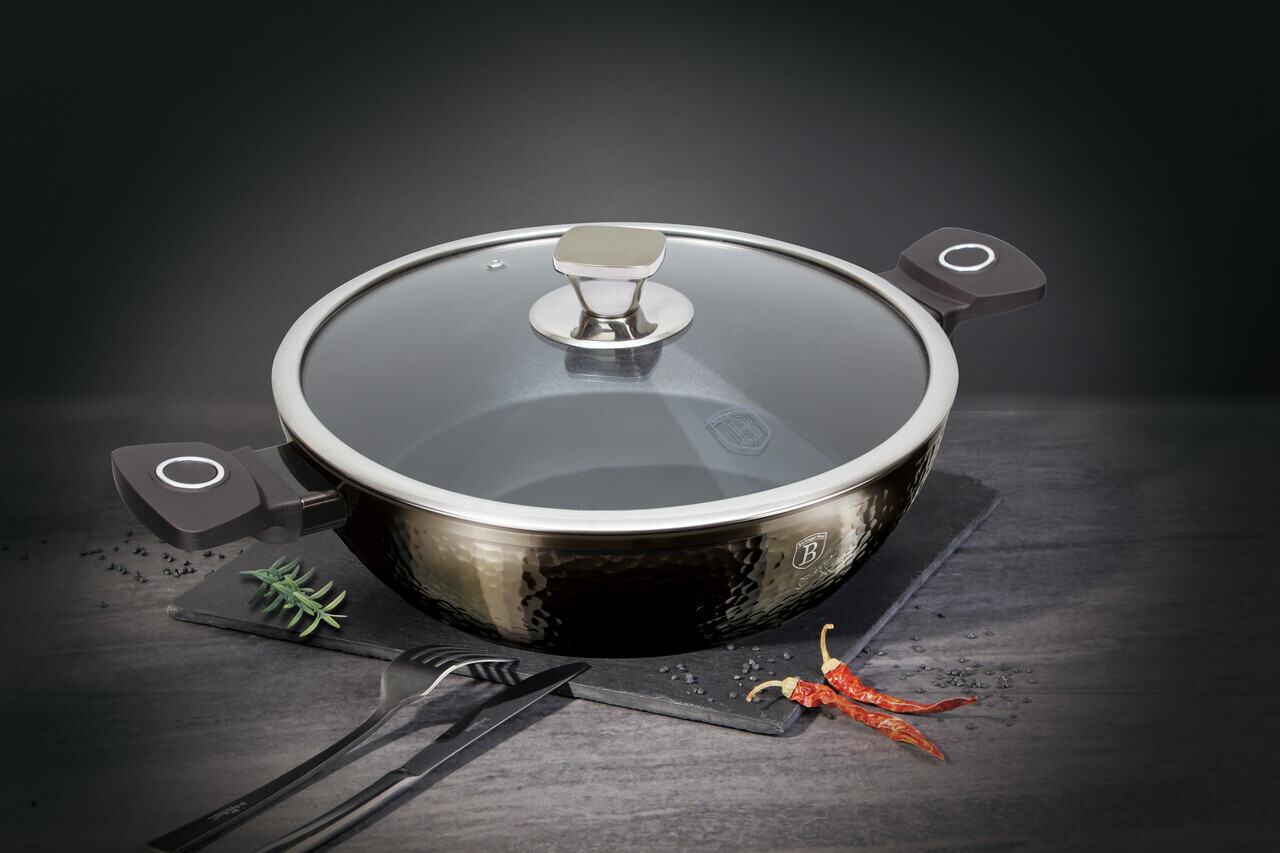 Oala cu capac Berlinger Haus, Primal Gloss, 28 cm, 3.8 L, aluminiu forjat, negru - imagine 6