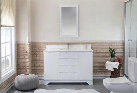 Set mobilier de baie (2 piese), jussara, teton 48, alb