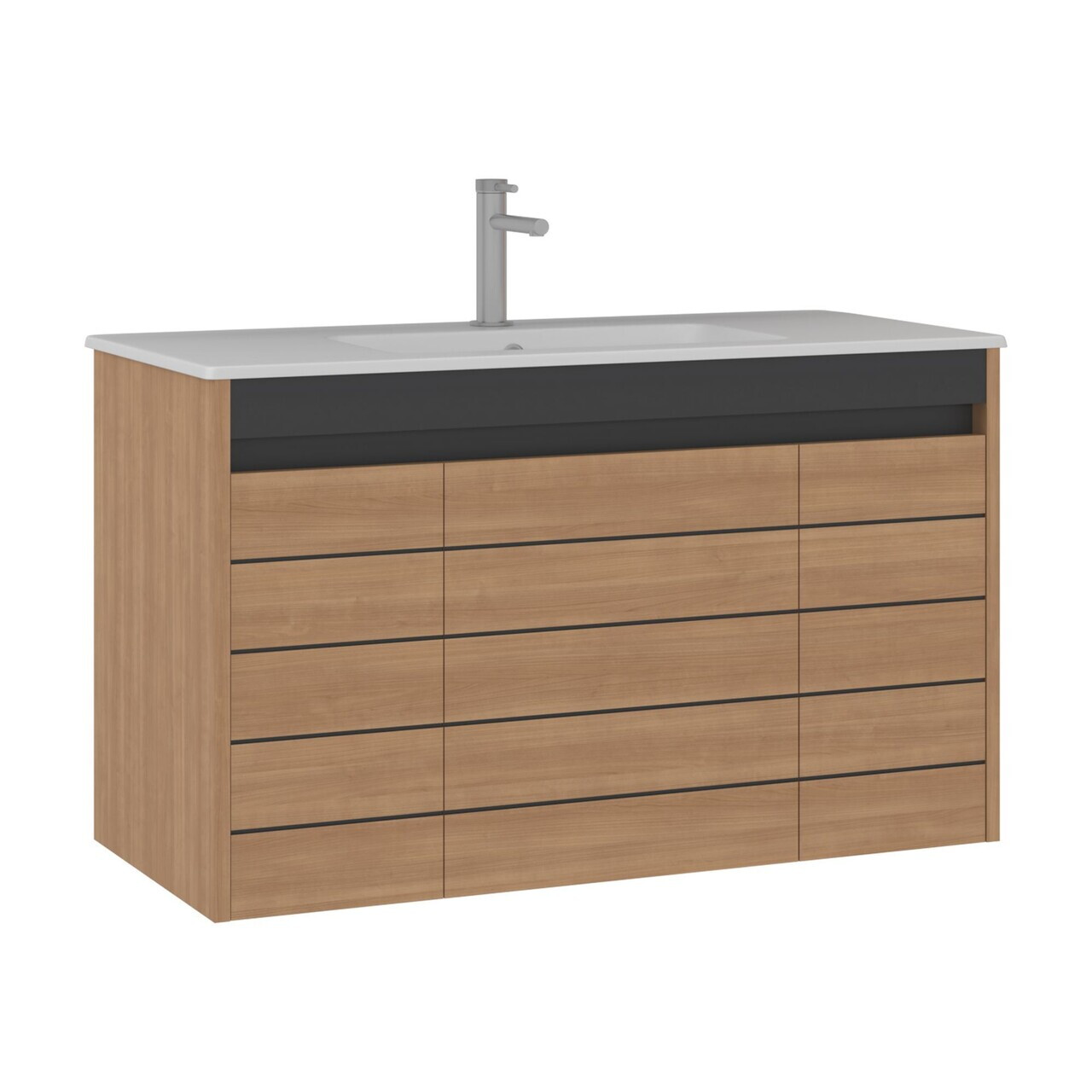 Dulap de baie cu chiuvetă, Hanah Home, Ricato 100, Maro — imaginea 5