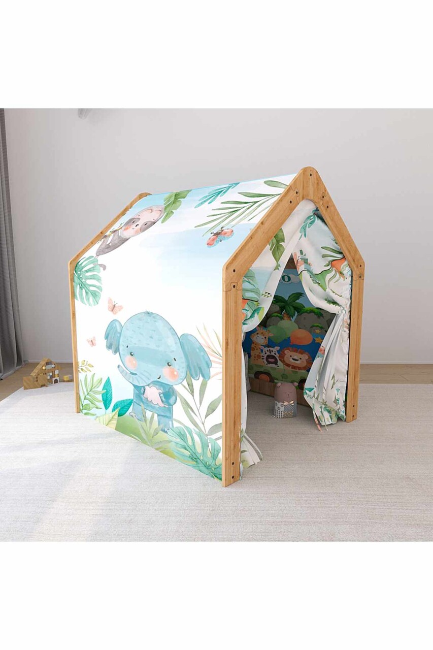 Cort de joaca pentru copii, Hanah Home, Safari, 80x96x63 cm, Multicolor - view 5