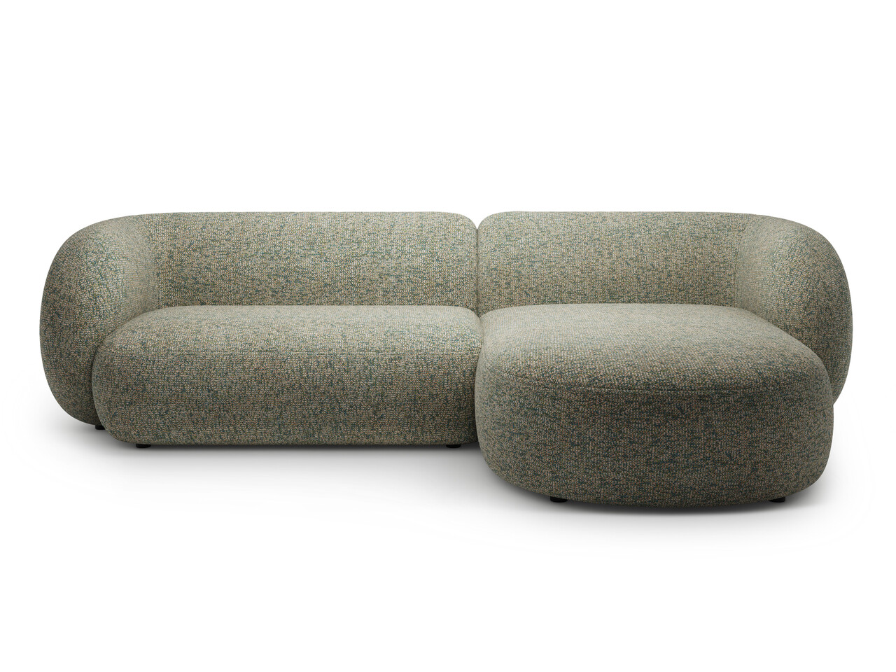 Coltar dreapta 3 locuri, Kate, Micadoni, 285x176x76 cm, tesatura structurata, verde muschi melanj