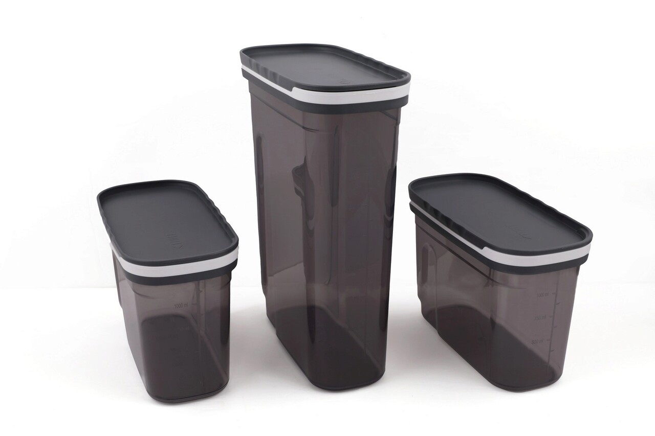 Set recipiente depozitare, Hermia, 964FRM1117, Dimensiune: 9,5 x 19,5 x 13 cm / 1250 ml (2 bucăți), Antracit - view 4