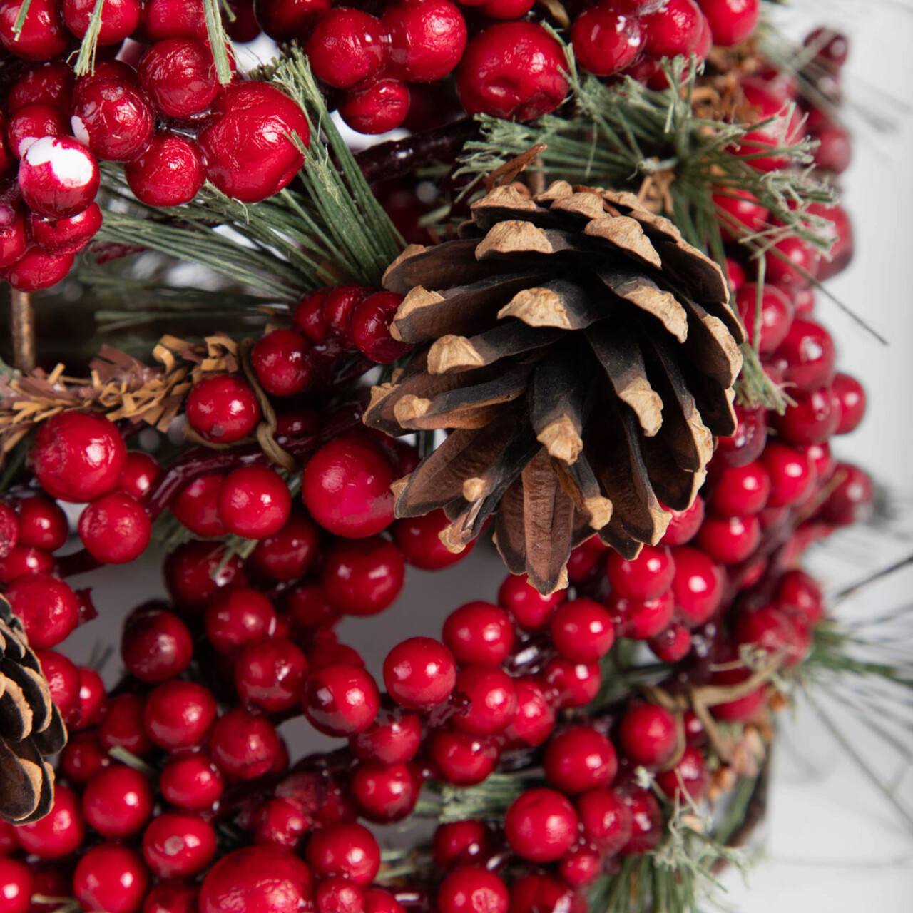 Brad artificial Lente, Homla, 60 cm, plastic, rosu - 2 | YEO