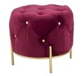 Taburet Diamond Glam, Mauro Ferretti, 45x40 cm, catifea, bordo/auriu