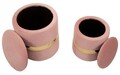 Set 2 taburete cu spatiu depozitare Sheffild, Mauro Ferretti, 37x42 cm, 28x35 cm, fier/MDf/poliester, roz