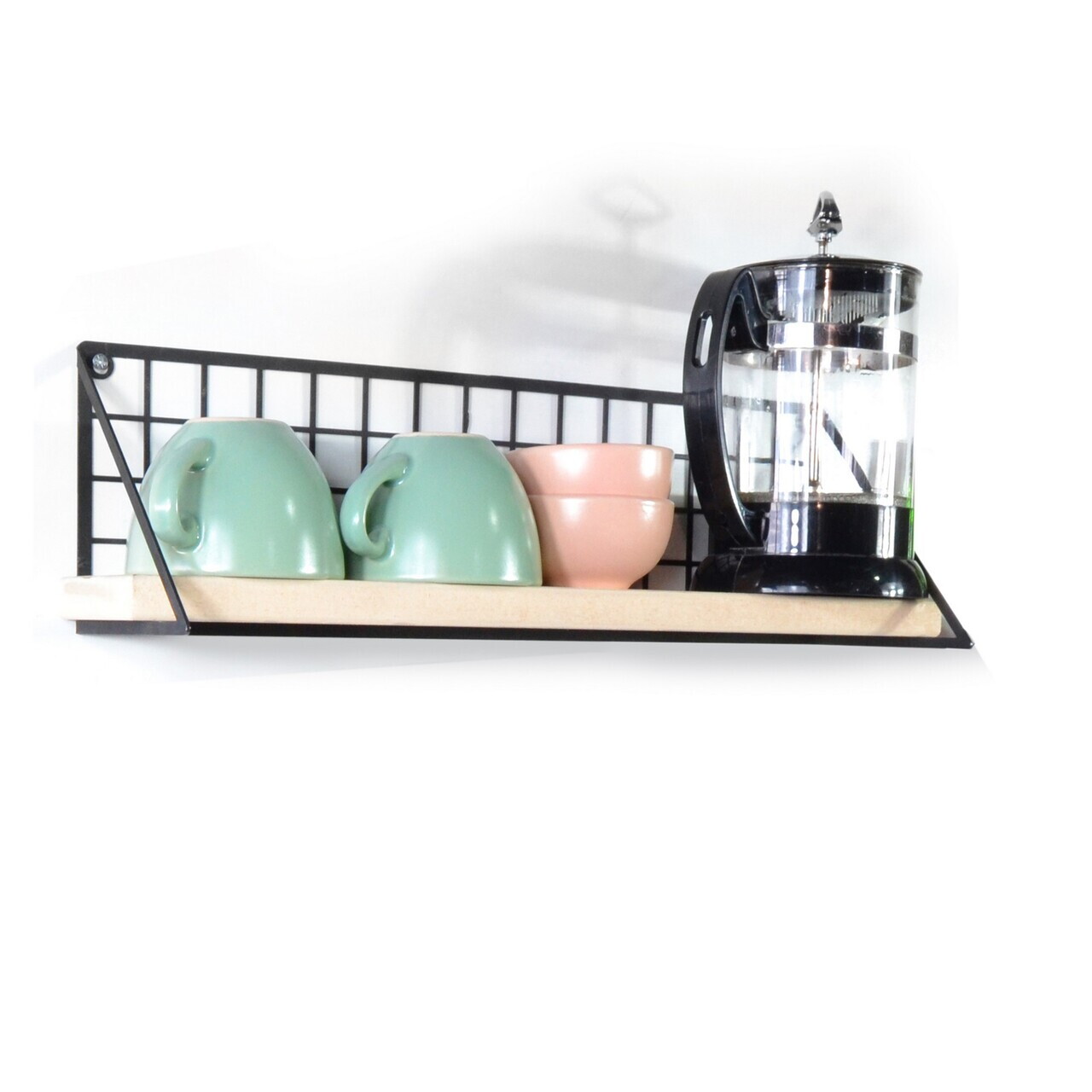 Raft metalic de bucătărie, Hanah Home, Wbask, 38x12x12.5 cm, Negru / Natural
