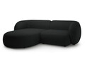 Coltar stanga 2 locuri, Kate, Micadoni, 255x176x76 cm, tesatura boucle, negru