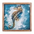 Tablou decorativ, Seahorse, Creaciones Meng, 32x32 cm, hartie/lemn