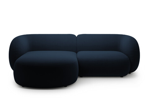 Coltar stanga 2 locuri, Kate, Micadoni, 255x176x76 cm, catifea, albastru regal