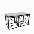 Set masute de cafea, Kalune Design, Defne, PAL, Gri deschis / Negru