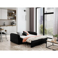 Canapea extensibila 3 locuri, ELTAP, Laine, 155x105x75 cm, lemn/poliester, negru