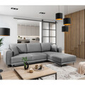 Coltar extensibil dreapta 4 locuri ELTAP, RT-04NU, Dalia, 289x190x95 cm, lemn/poliester, gri