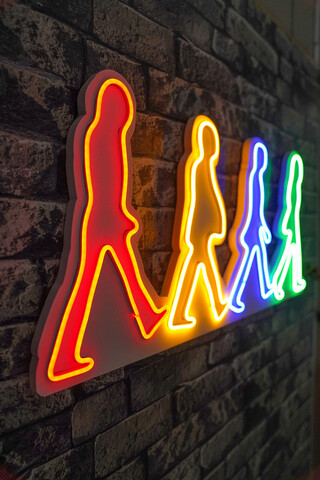Decoratiune luminoasa LED, The Beatles, Benzi flexibile de neon, DC 12 V, Multicolor mezoni.ro