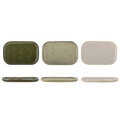 Set 3 farfurii desert, Bloomingville, Addison, 22.5x14.5x1.5 cm, ceramica, verde