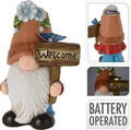 Lampa solara de gradina Gnome, 26.5x18.5x40 cm, oxidat de magneziu, multicolor