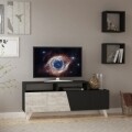 Comoda TV, Homitis, Cafune - Anthracite, Beige, 31.5x140x58 cm