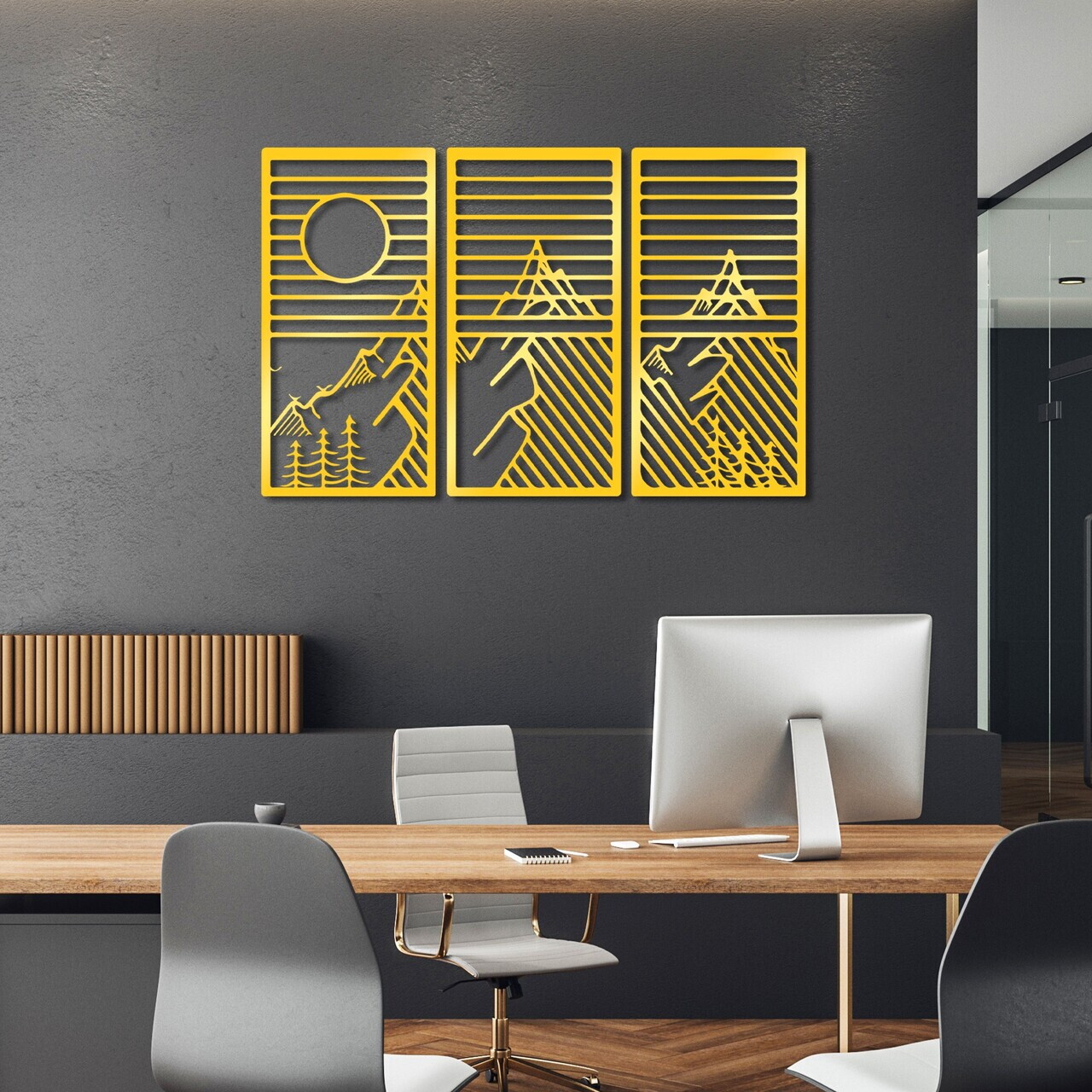 Decoratiune de perete, Scenic Trio G, Grosime: 1,5 mm, Auriu — imaginea 2