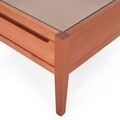 Masuta pentru cafea cu sertar, Rosa, 70 x 70 x 40 cm, MDF/sticla, cires