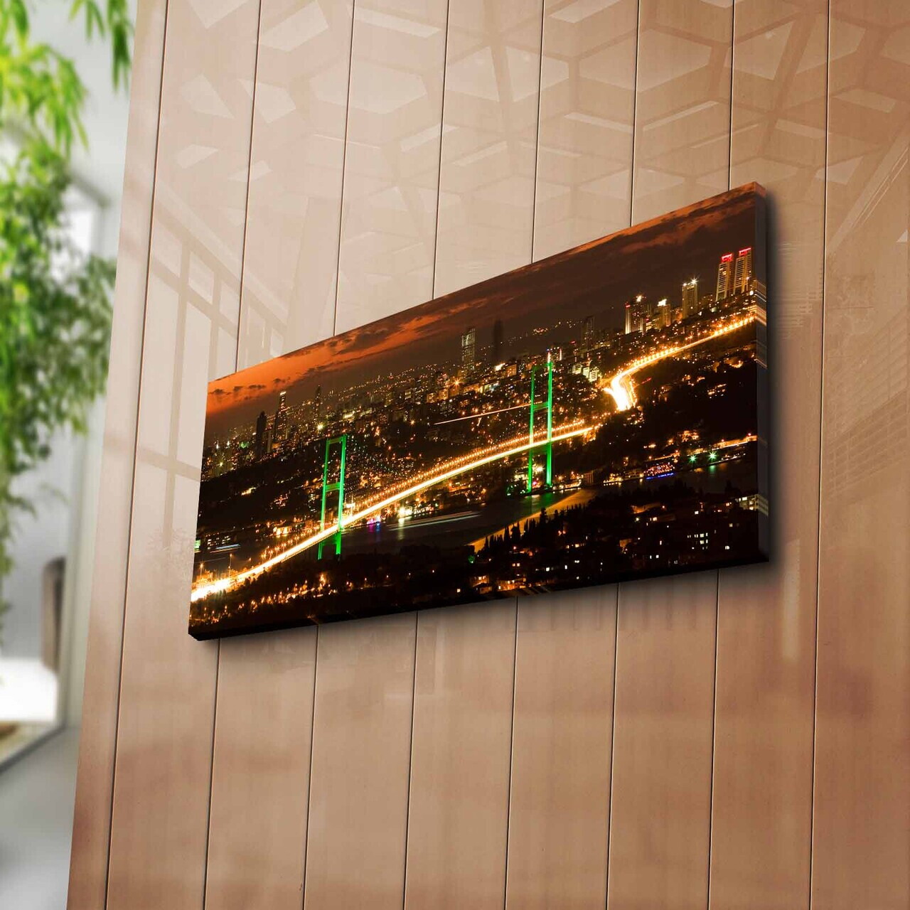 Tablou decorativ, 3070C-48, PÂNZĂ DIN PIELE ÎNTOARSĂ, 30 x 70 cm, Multicolor