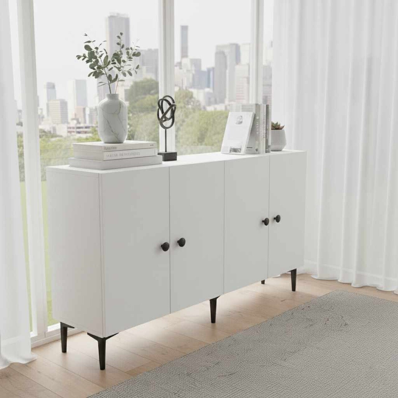 Consola, Hanah Home, Sherifa 150, 150x75x32 cm, Alb — imaginea 2
