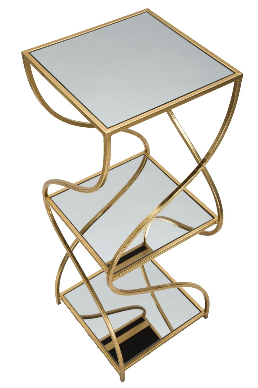 Masuta inalta Twisty Square, Mauro Ferretti, 30x30x80 cm, fier, auriu - 2 | YEO