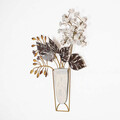 Decoratiune de perete, Flowers in Pots, Metal, Dimensiune: 47 x 55 cm, Multicolor