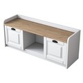 Comoda TV, Wren, AA114, 120 x 45 x 40 cm, pal melaminat, alb/nuc