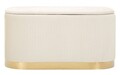 Set bancheta si 2 taburete Shopy, Mauro Ferretti, 80x37x42 cm, 29x35 cm, fier/MDf/poliester, crem/auriu