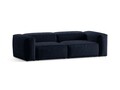 Canapea 3 locuri, Bergamo, Cosmopolitan Design, 264x108x70 cm, catifea chenille raiata, albastru navy