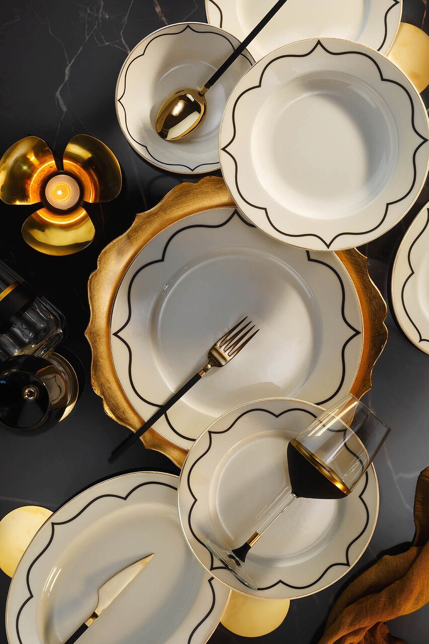 Serviciu de masa 62 piese BNKL62YT43011699, Kutahya Porselen, portelan, multicolor - 1 | YEO