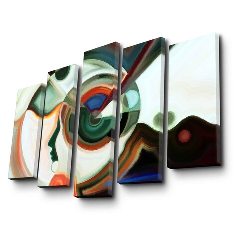 Set 5 tablouri decorative, 5PATK-230, Canvas, 19 x 70 cm, Multicolor