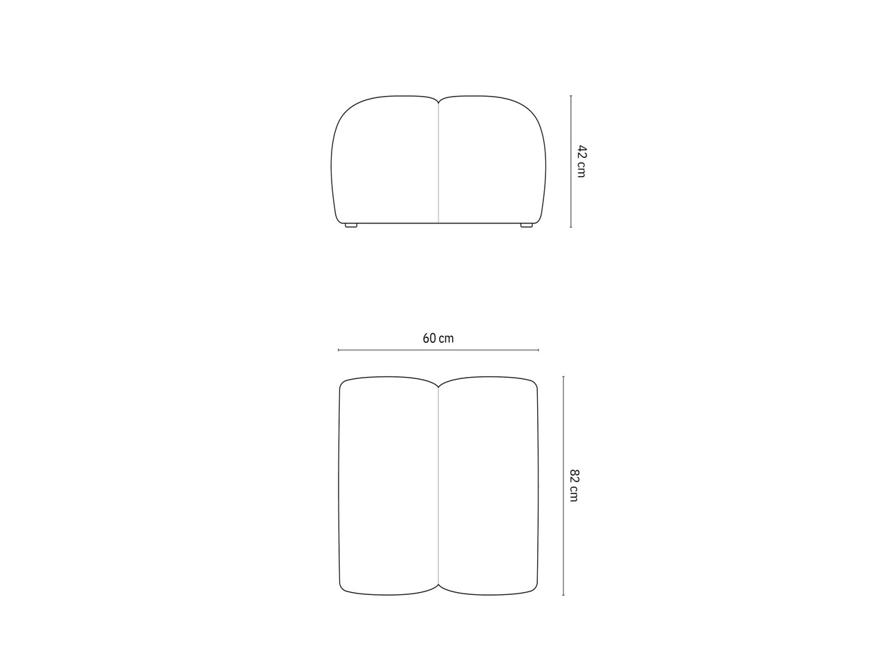 Taburet, Diana-191, Micadoni Home, 82x60x42 cm, tesatura 3D Sonic, gri otel