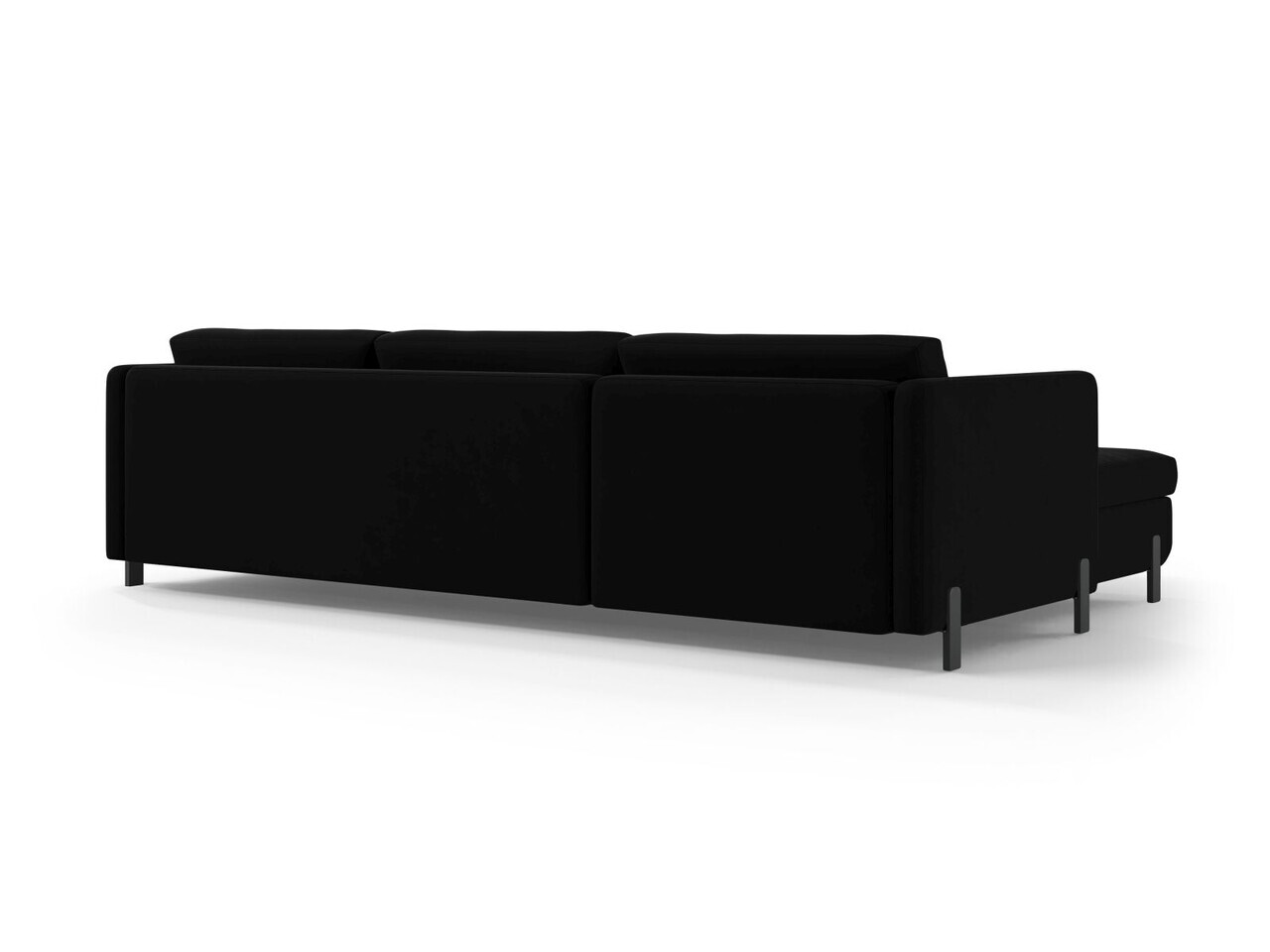Coltar extensibil dreapta 4 locuri, Gloria, Micadoni Home, 266x170x88 cm, catifea, negru — imaginea 4