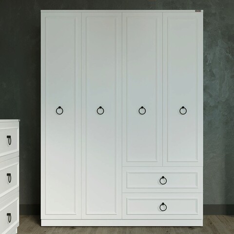 Dulap pentru haine, Adore, GRD-1342-BB-3, 140x185x52 cm, PAL, Alb 140x185x52 imagine 2022
