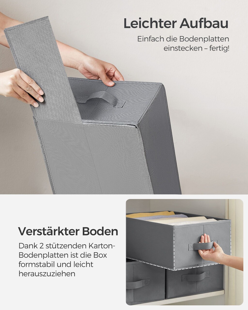 Set 4 organizatoare pentru sertar, Songmics,cu 6 compartimente, 42x30x17 cm, gri - imagine 6