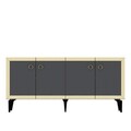 Consola, Olivia, Ponny, 150x40x79 cm, PAL , Antracit / Aur