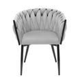 Scaun Prinssi, Homla, 64x54x73 cm, metal/catifea din poliester, gri