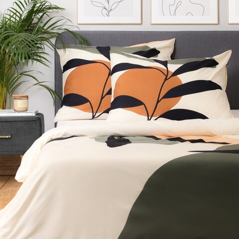 Lenjerie de pat dubla Tierra, Homla, 3 piese, 160x200 cm, microfibra din poliester, multicolor