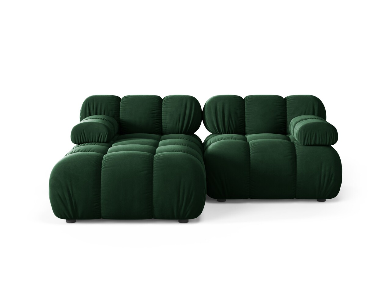 Coltar modular stanga 3 locuri, Bellis-51, Micadoni Home, 188x155x70 cm, catifea, verde bottle Colțare 2
