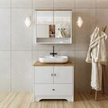 Set Dulap de Baie cu Chiuvetă și Oglindă (2 Piese), Hanah Home, 2393, MDF-LAM, Alb mat
