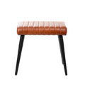 Bancheta Brizo, Homla, 45x37x45 cm, metal/piele, maro