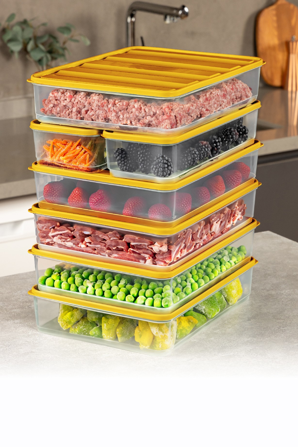 Set recipiente depozitare, Hermia, 964FRM5746, PLASTIC, Portocaliu