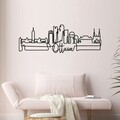 Decoratiune de perete, Ottowa, Metal, Grosime: 2 mm, Negru